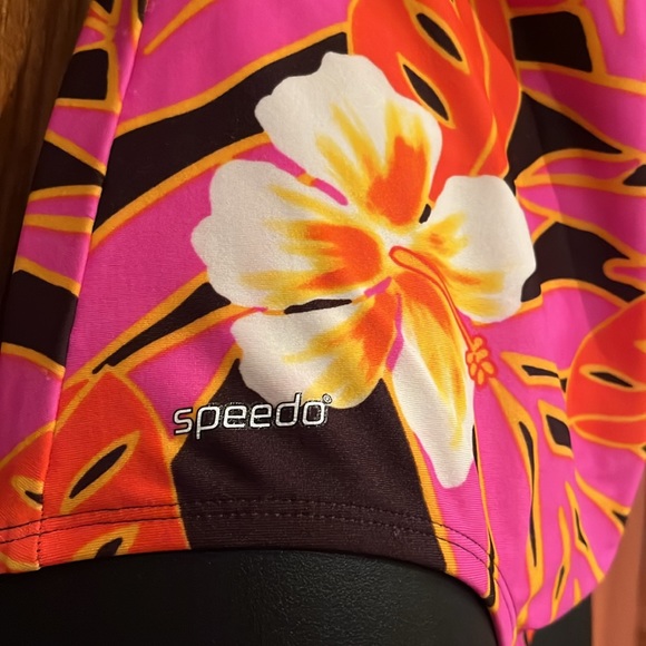 Tropical Floral  Racer back One Piece Swimsuit - Picture 4 of 5